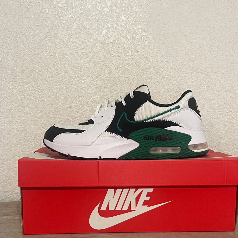 Nike Air Max Sneakers - White, Black, Green Accents
